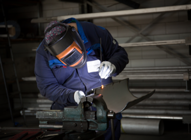 Man who is welding