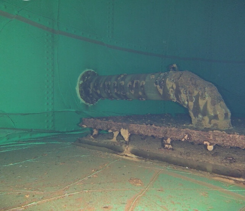 inspection inside a full watertank