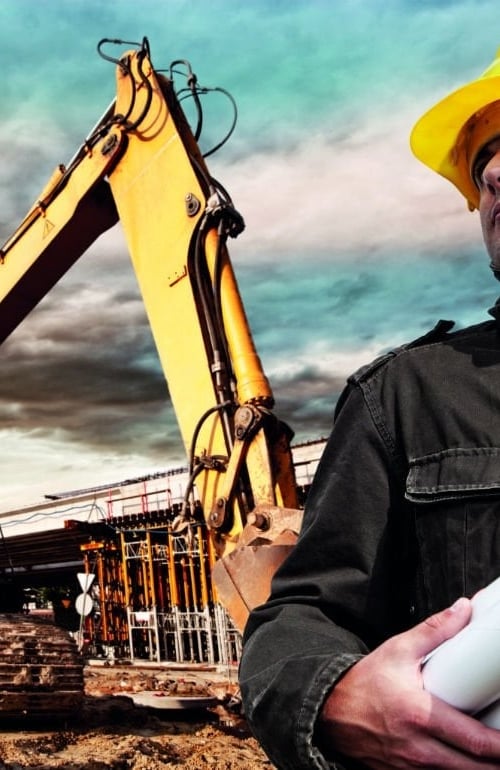 Man on construction site