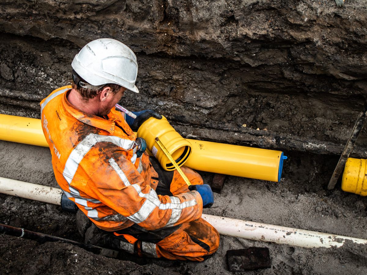 Gasleiding aanleggen door uitvoerder