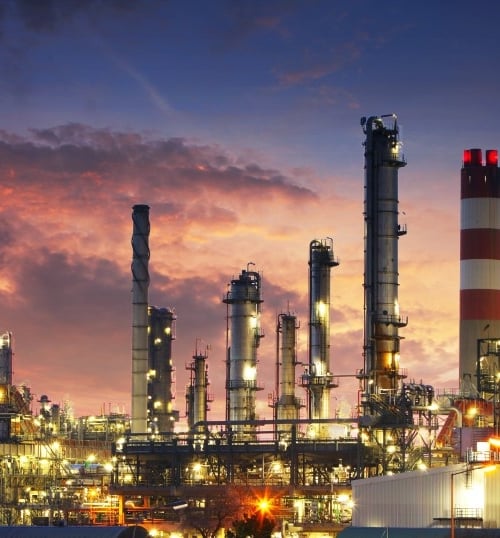 Oil refinery factory