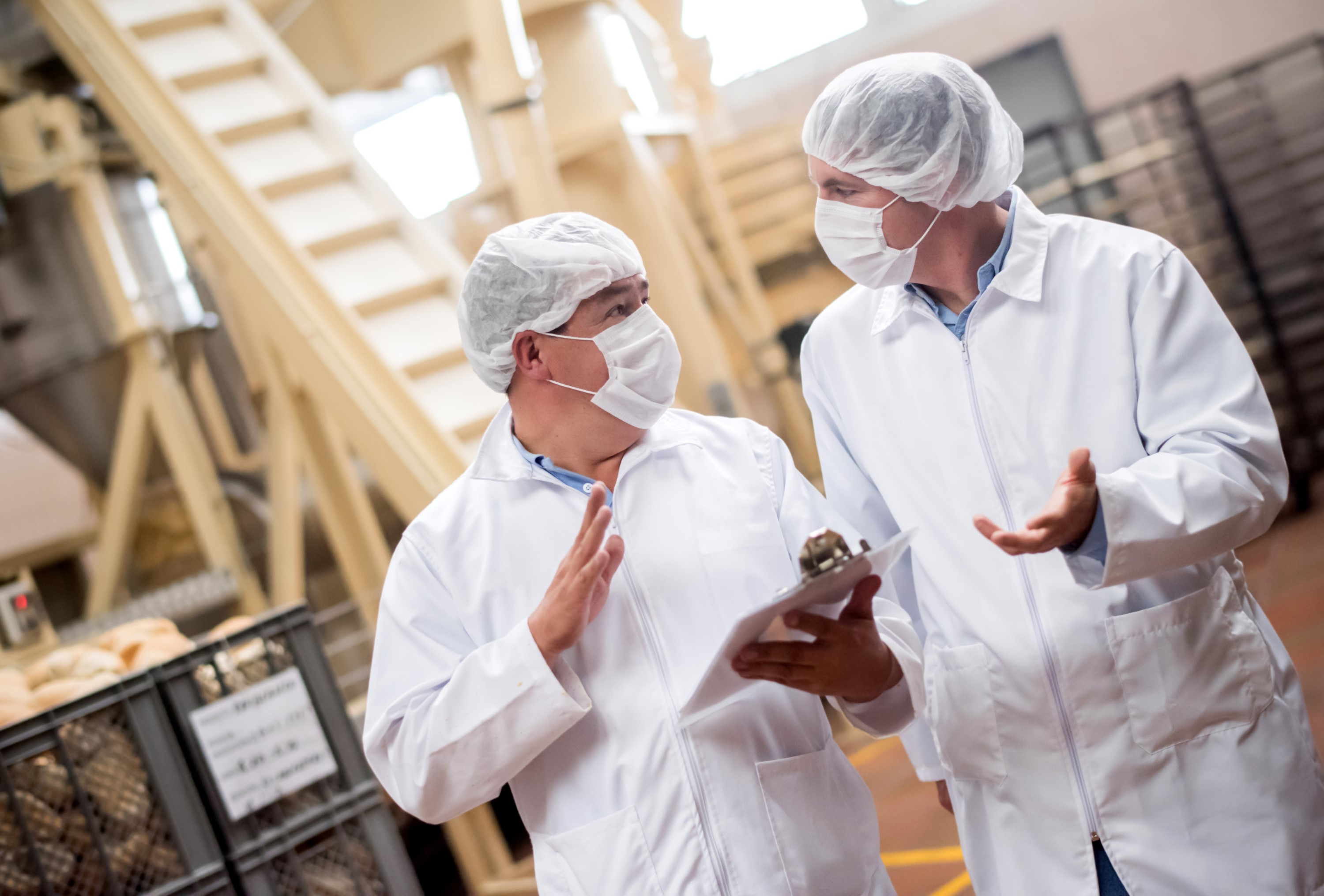 Kiwa auditors in a food factory