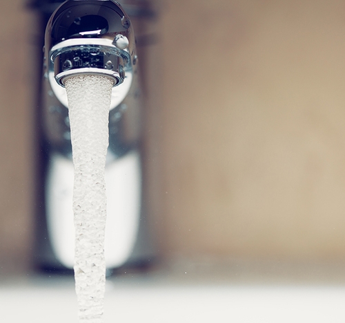 The tap is running